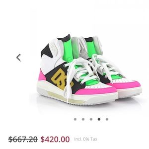 DSQUARED D2 NEON HIGH-TOP SNEAKERS💖💚🤍